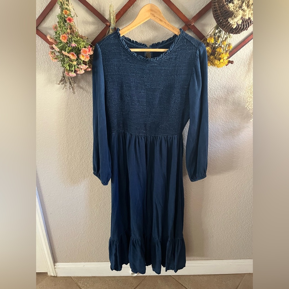 Modest smocked cottagecore dress